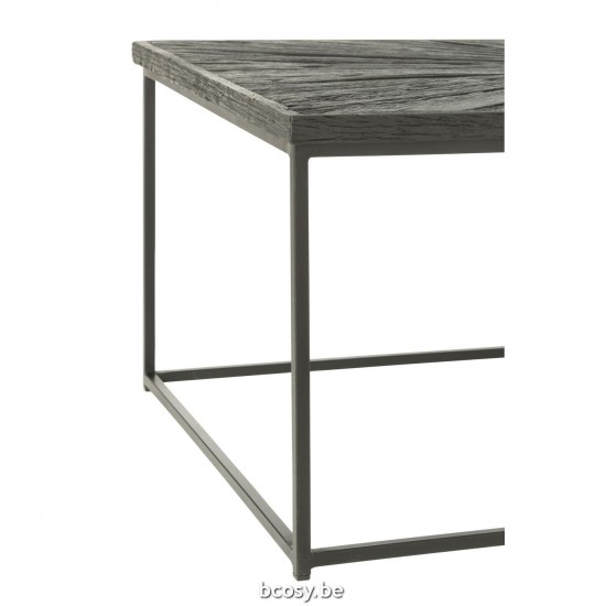 Jline Salontafel Shanil Hout Ijzer Zwart.