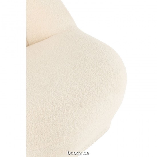 Jline Hocker Teddy Bouclé Weiß sitzkissens puffs Hockers.