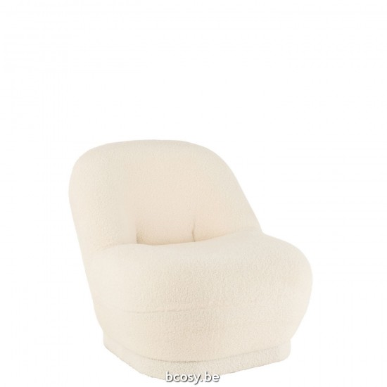 J Line Kruk Teddy Velvet Wit voetbanken poefs bijzetpoefs hockers poeven voetbankjes ottomans ottomannen JO38657.