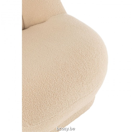 Jline Hocker Teddy Bouclé Warm Beige sitzkissens puffs Hockers.