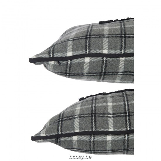J Line coussins Jolipa Coussin Texte Poly Gris Ass2.