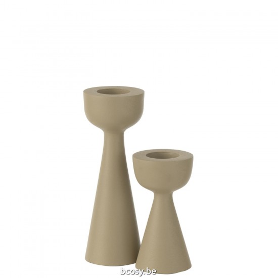 J Line chandeliers candélabres Jolipa Bougeoir Cone Aluminum Ivoire Large.