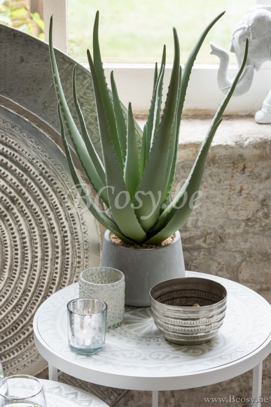 Jline Aloe Maceta Material Sintetico Verde Gris Small