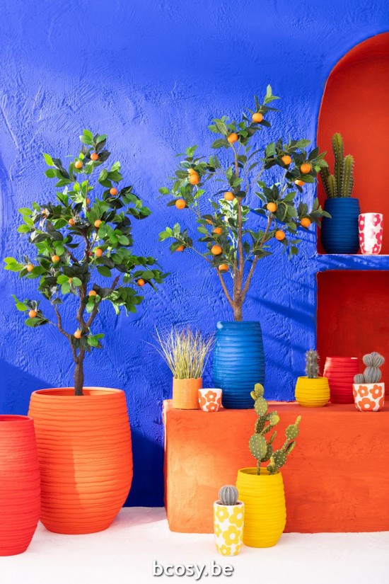 J Line Vaso Fiesta Ceramica Blu Medium Florero Fiesta Ceramica Azul Medium.