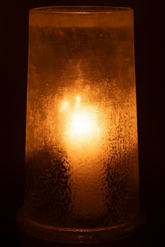 J Line lanternes photophores Jolipa Phosphore Sucre Verre Blanc Extra Large.