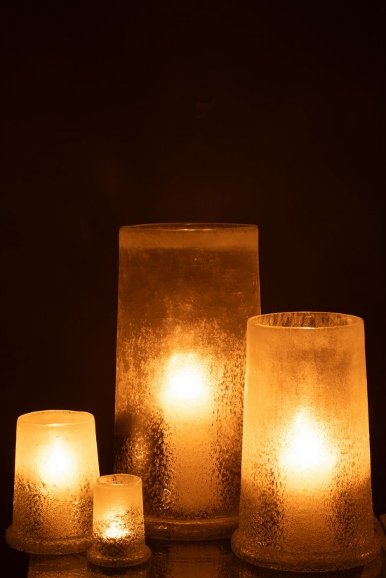 Jline Windlicht Zucker Glas Weiß Extra Large lanternen.