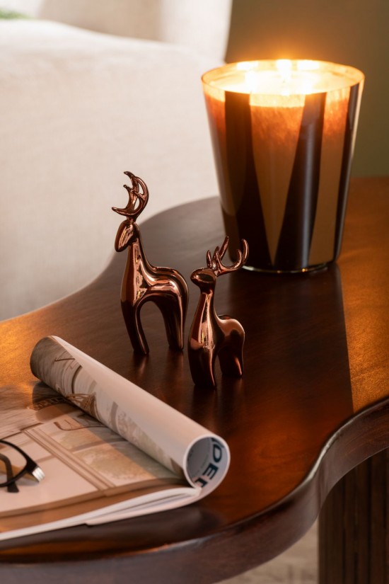 J Line Candela Profumata Noa Righe Taupe Large 95Ore Vela Aromática Noa Líneas Topo Large 95 Horas.