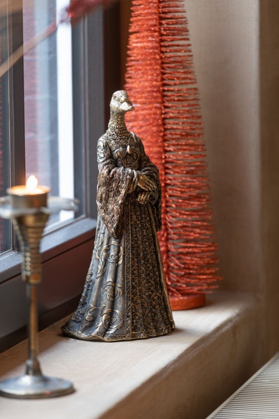 Jline Dama Pajaro Resina Antiguo Oro.