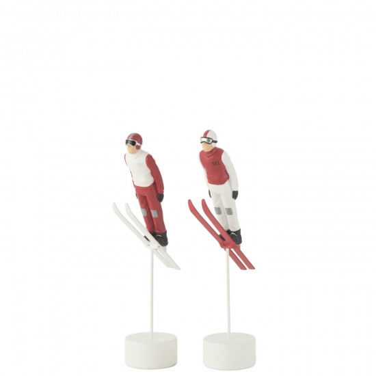 J Line Skier Long Jump Resine Rood Wit mensen personen JO45466.