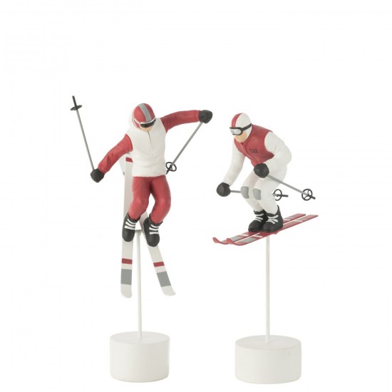 J Line Race Skier Resine Rood Wit mensen personen JO45468.