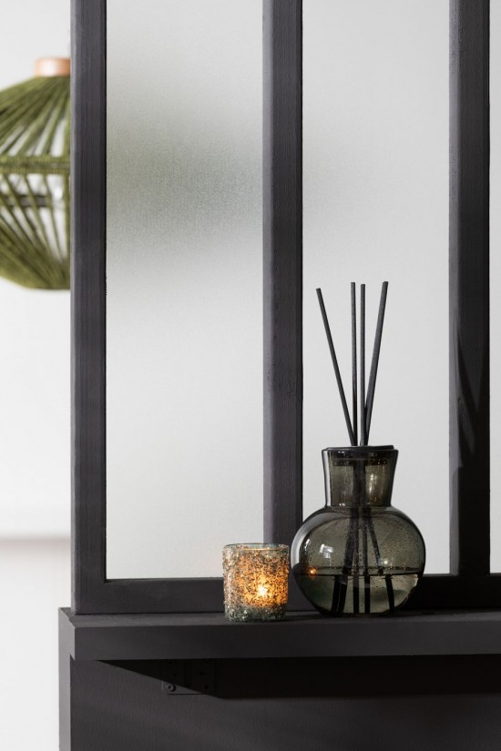 Jline Aceite Perfumado Jarron Tapa Olive Frank Incense Vidrio Verde.