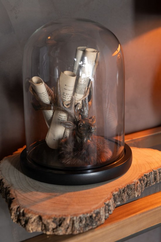 Jline Cabeza Ciervo Piel Resina Marron Small.