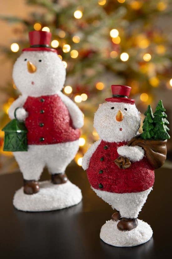 J Line Pupazzo Di Neve Albero Lanterna Mix Medium Assortimento Di 2 Muñeco De Nieve Árbol Linterna Mix Medium Surtido De 2.