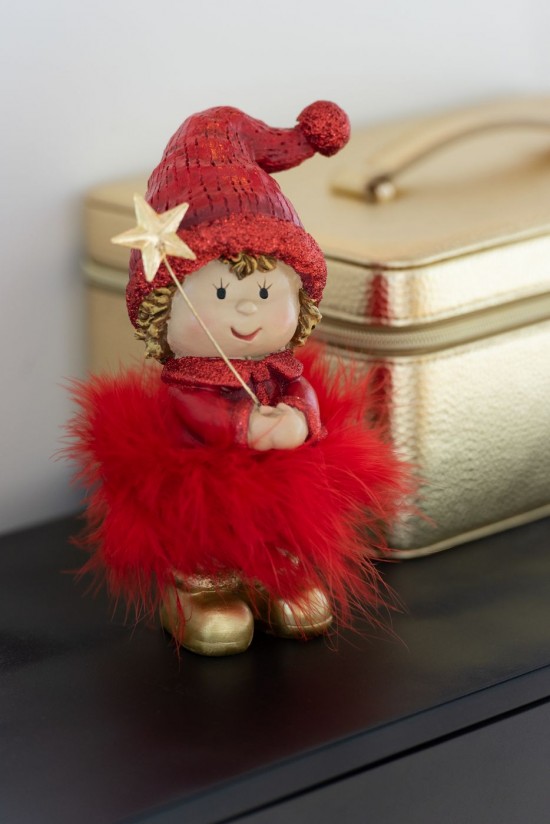 Jline Niño Gorro Estrella Piel Rojo Oro Large Surtido De 2.