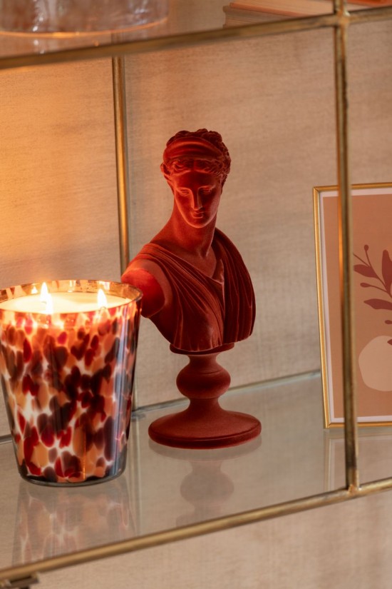 Jline Busto Dama Griega Resina Terciopelo Burdeos Small.