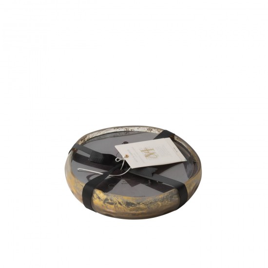 J Line bougies parfumées Jolipa Bougie Senteur M Chic Verre Or Noir M 20H.