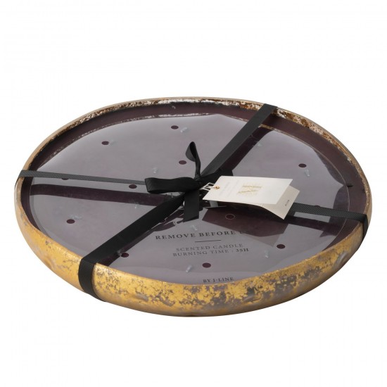 J Line bougies parfumées Jolipa Bougie Senteur M Chic Verre Or Noir Xl 35H.