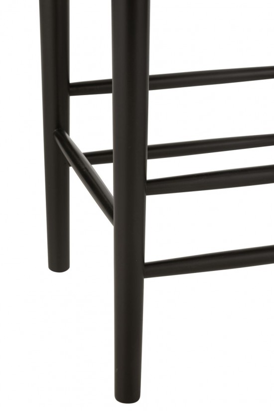 J Line chaises tabourets de bar Jolipa Chaise De Bar Orient Bois De Hetre Corde Noir.