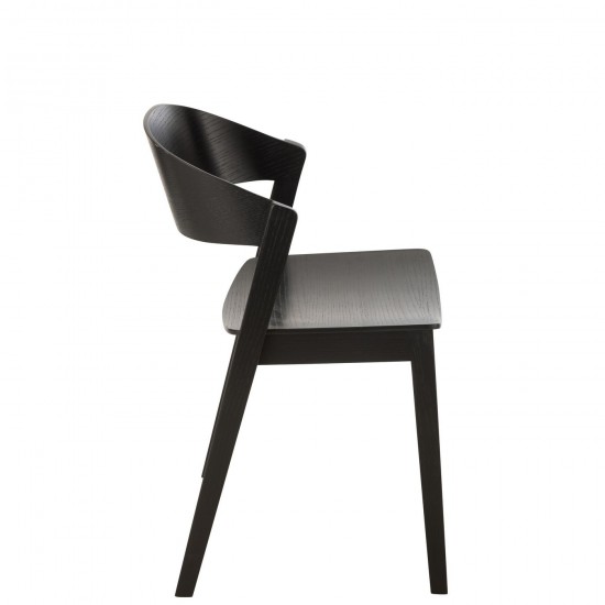J Line chaises de repas Jolipa Chaise Laga Bois De Chene Contreplaque Noir.