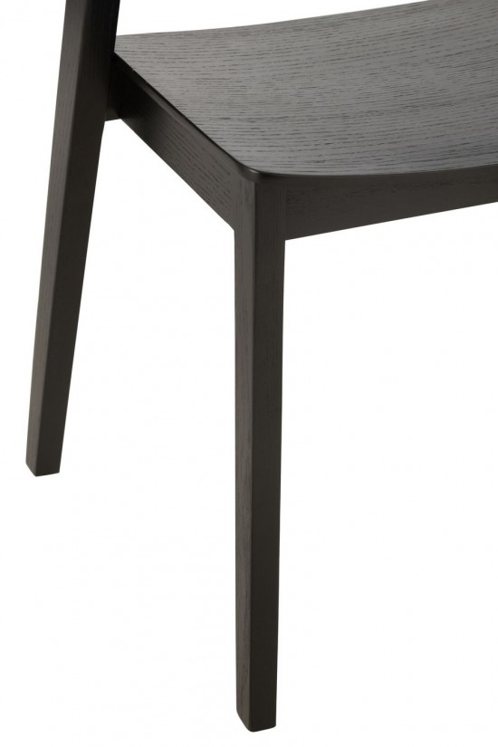 J Line Chair Laga Oak Wood Plywood Black dining chairs.
