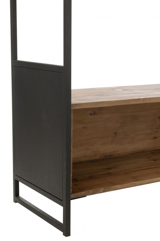 J Line Shelf Rustik Recycled Wood Metal Black Natural Large cupboard racks.