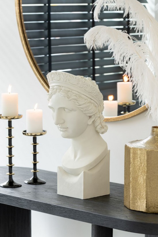 J Line Portacandela Palla Metallo Nero Oro Small Portavelas Bola Metal Negro Oro Small.