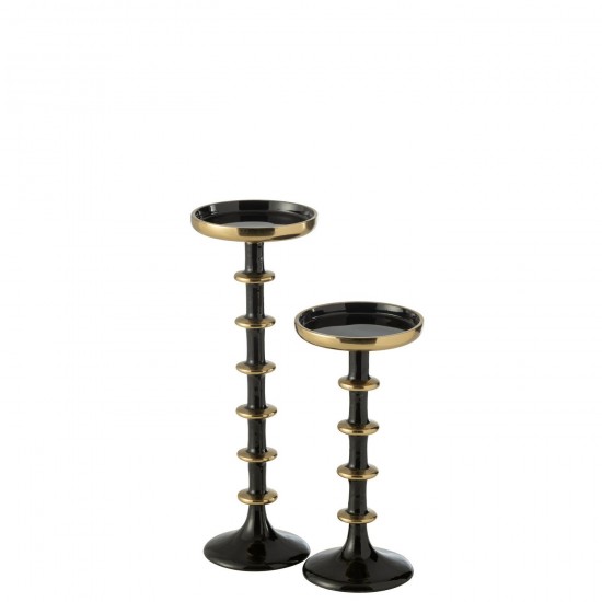 J Line chandeliers candélabres Jolipa Photophore Boule Metal Noir Or Larg.