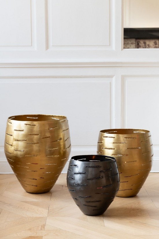 Jline Juego De 3 Fotoforos Cuencos Metal Negro.