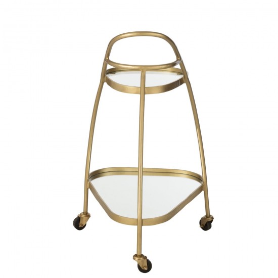 Jline Dienstkar Driehoekig Metaal Spiegel Goud.