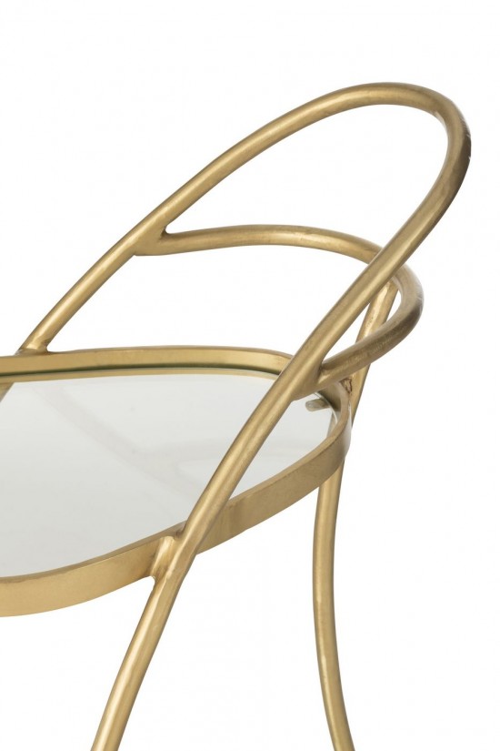 Jline Beistellwagen Dreieckig Metall Spiegel Gold serviertisch servierwagen mit raeder.