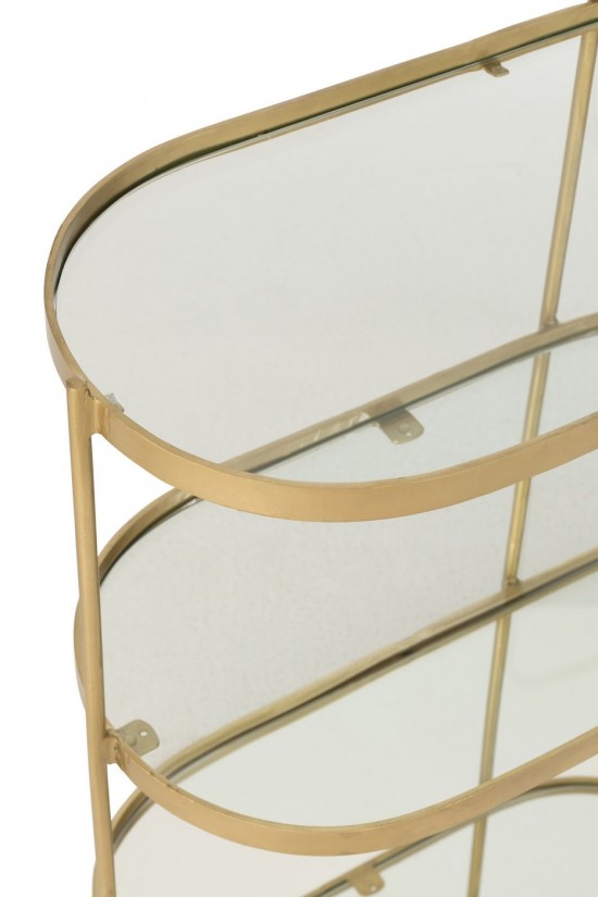 J Line Carrello Per Dolci Ovale Metallo Specchio Oro Carrito Bar Oval Metal Espejo Oro.