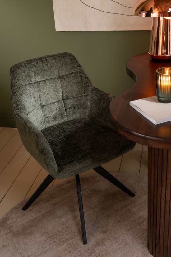 JLine J Line Stoel Louna Ijzer Acryl Groen stoelen eetkamerstoelen eethoekstoelen eettafelstoelen eetstoelen.