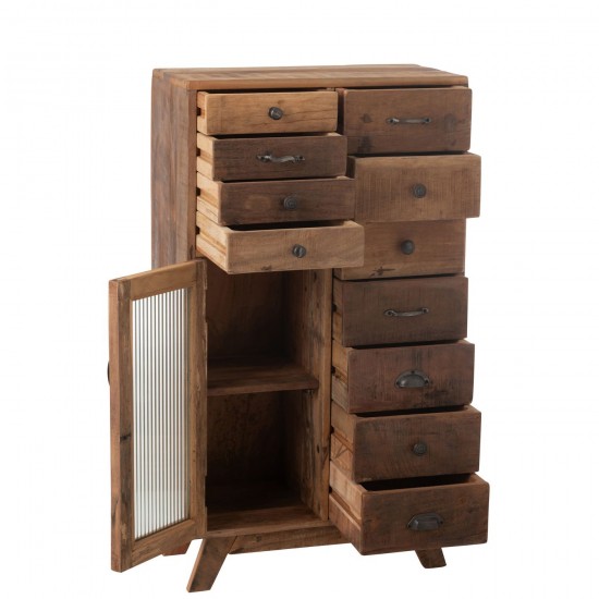 Jline Cajon Madera Reciclada Vidrio Natural.