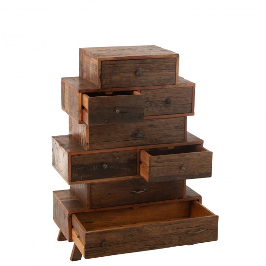 J Line Cassetto Vinto Legno Riciclato Naturale Cajon Vinto Madera Reciclada Natural.