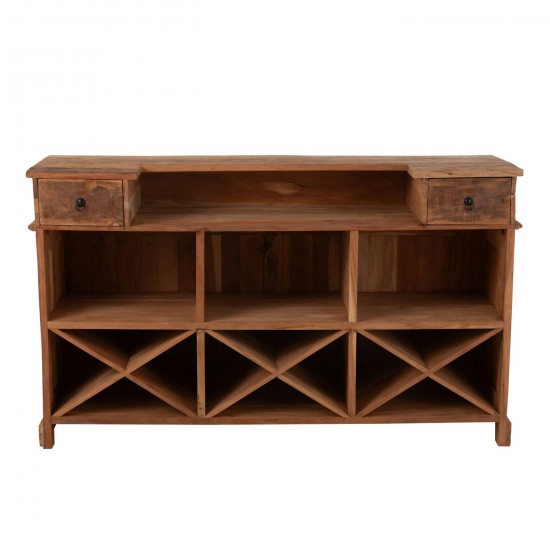 Jline Bar 2 Lades Gerecycleerd Hout Naturel.