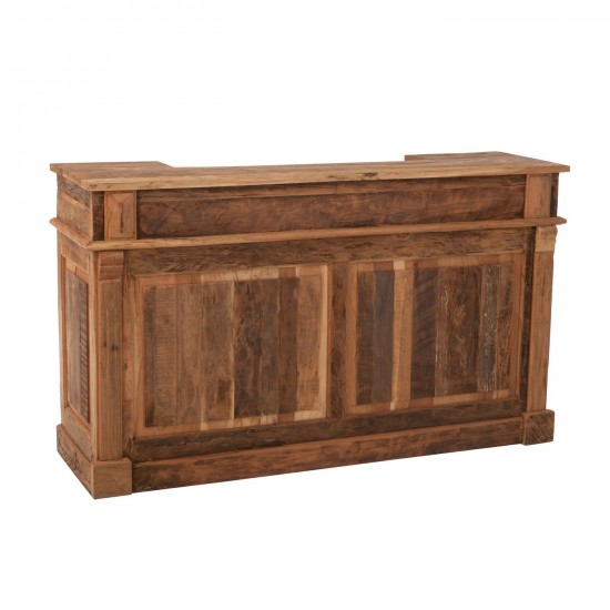 J Line Bar 2 Lades Gerecycleerd Hout Naturel barkasten drankkasten JO45927.