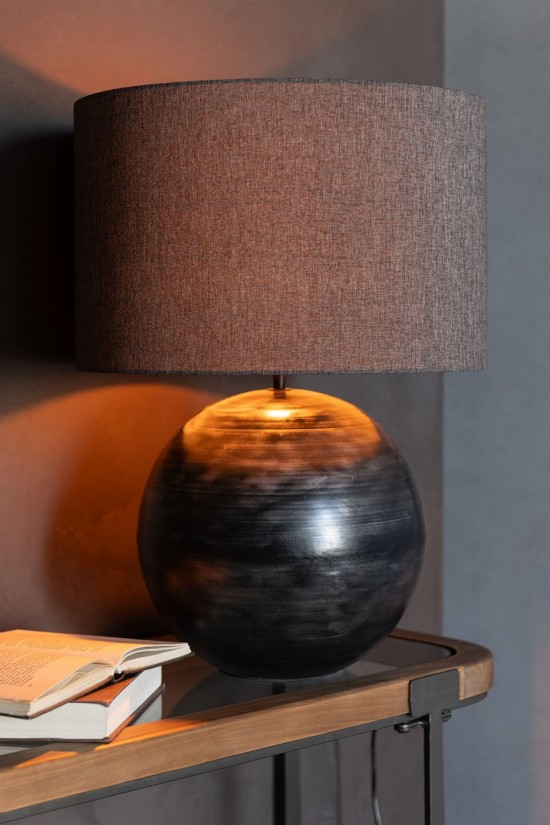 Jline Lampara Cuenco Metal Negro Large.