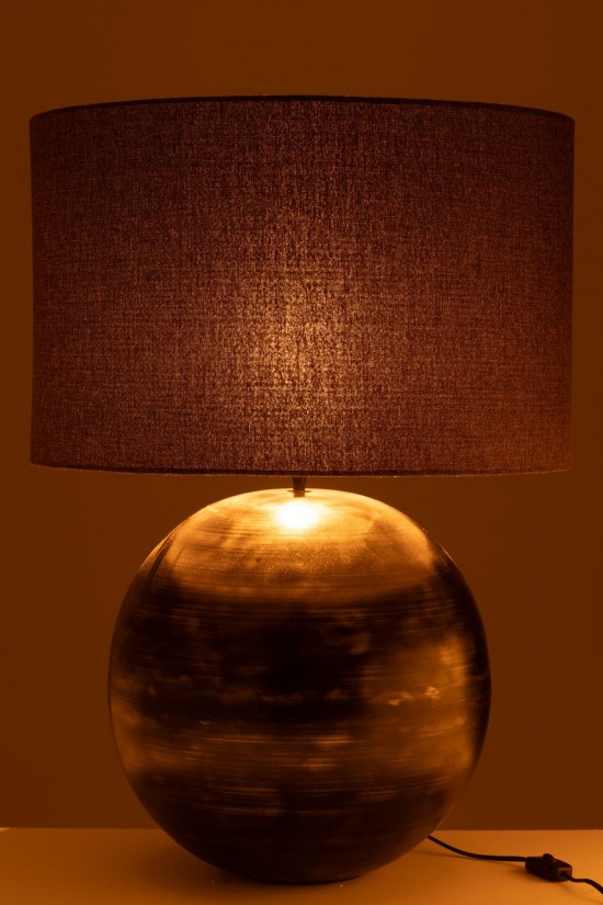 J Line Éclairage Armatures Luminaires D'intérieur Pieds De Lampe Avec Abat Jour Lampes De Table Jolipa Lampe Bol Metal Noir La.