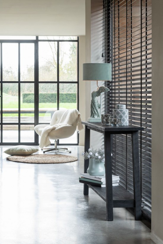 Jline Consola Cuadrada Madera Mango Negro.