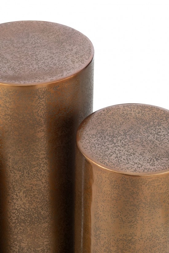 Jline Set Van 3 Pilaren Rond Metaal Goud.