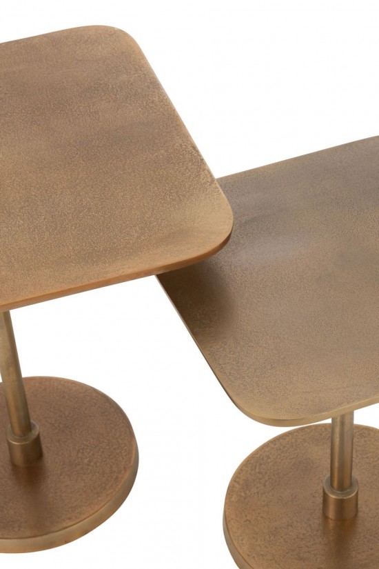 Jline Set Van 2 Tafels Aluminium Goud.