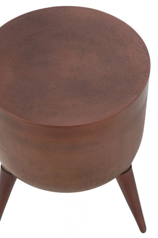 J Line tables d appoint bouts de canapé Jolipa Tabouret Fone Aluminium Bronze.