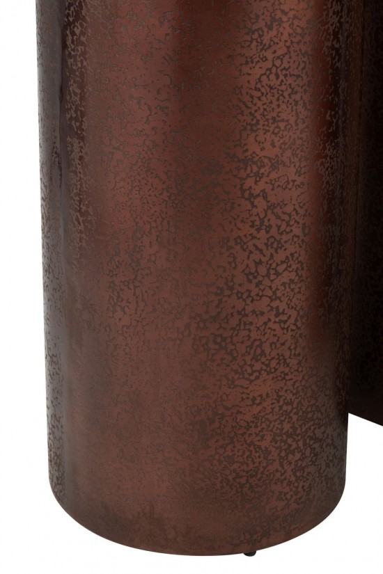 J Line sets de socles piédestals Jolipa Set De 3 Piliers Rond Metal Bronze.