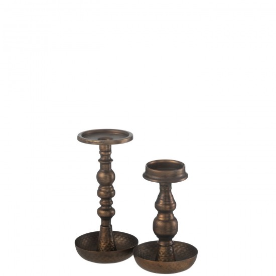 J Line chandeliers candélabres Jolipa Porte Bougie Jere Metal Marron.