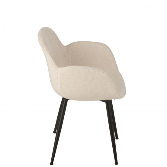 J Line chaises de repas Jolipa Chaise Tissu Metal Blanc.