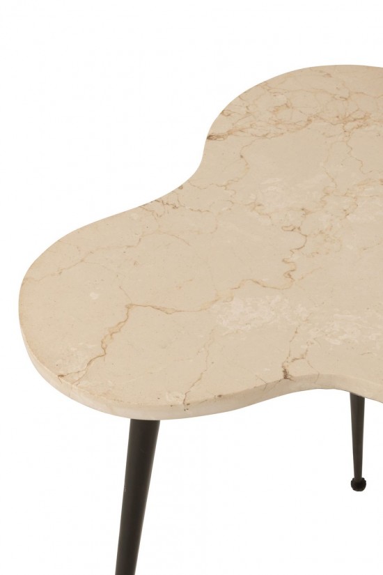 Jline Set Van 3 Bijzettafels Marmer Metaal.