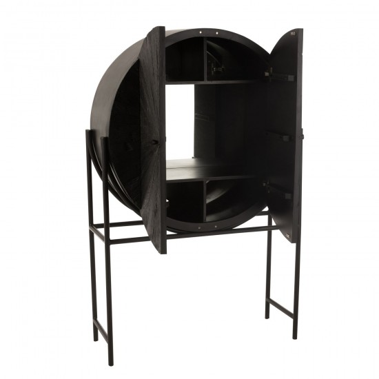 JLine J Line Bar Shanil Gerecycleerd Hout Mdf Zwart barkasten drankkasten.