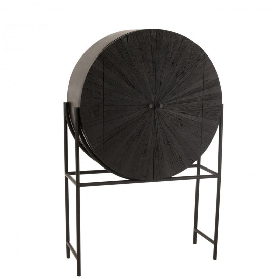 J Line Bar Shanil Gerecycleerd Hout Mdf Zwart barkasten drankkasten JO46007.