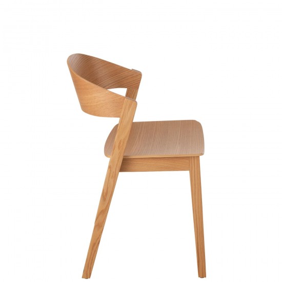 J Line chaises de repas Jolipa Chaise Laga Bois De Chene Contreplaque Naturel.
