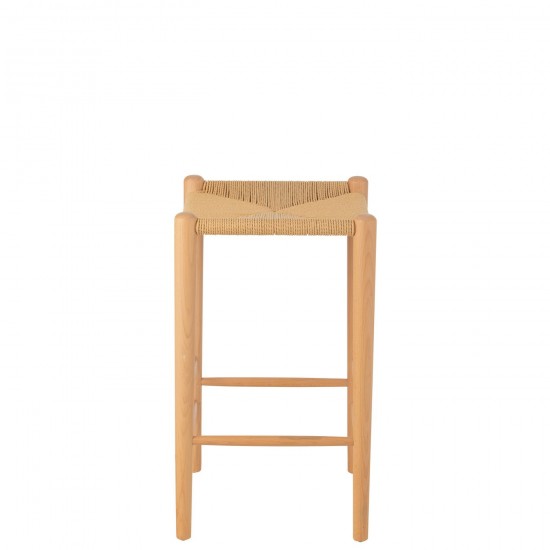 J Line chaises tabourets de bar Jolipa Chaise De Bar Orient Bois De Hetre Corde Naturel.